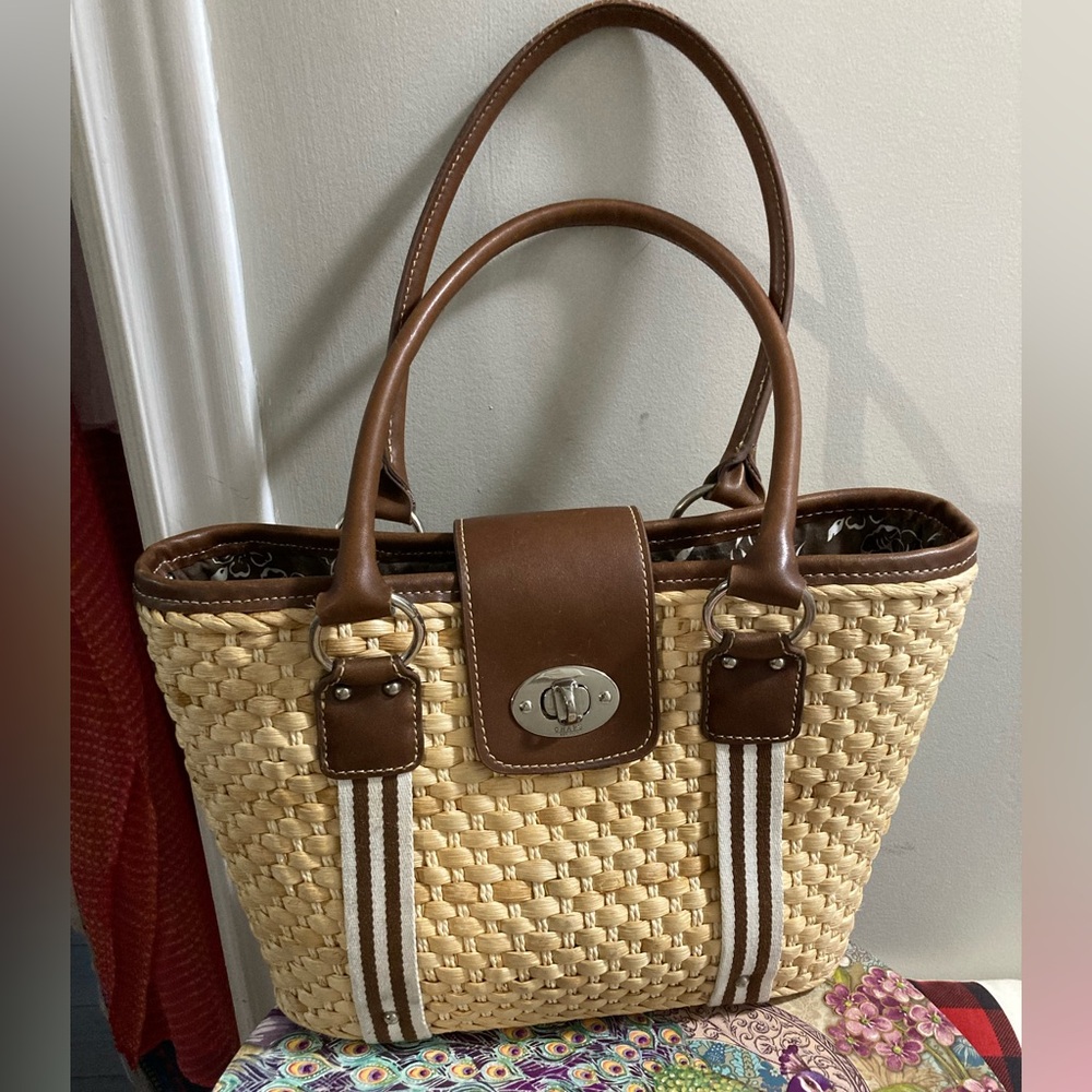 Champs Brown and Tan Woven Tote Bag